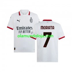 Camisola AC Milan Morata 7 Homem Equipamento Segundo 2024-2025 Manga Curta